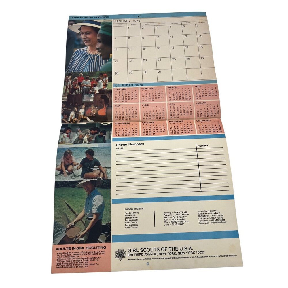 Vintage 1978 Girl Scout Calendar Colorful Illustrations & Photographs USA - Picture 6 of 6